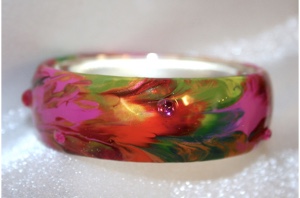 "Sunset Kissed" Series -  Hand Painted Bangle Bracelet by Felicia D. Roth