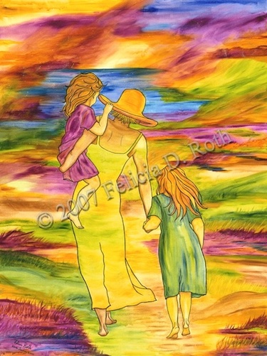 Love&#39;s Journey painting by Felicia D. Roth 2007. wtmk
