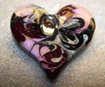 "Raspberry Swirl" Series- Contemporary Heart Pin/Brooch