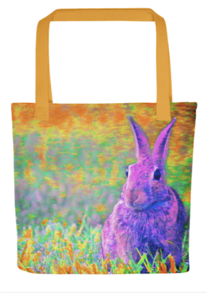 "Colorful Bunny" - Bliss Art Style Tote Bag - by Felicia Roth
